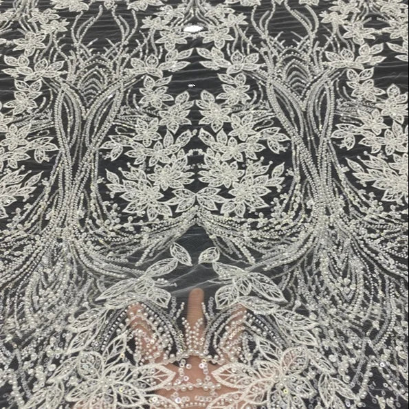 Europe and the United States New Rayon Bubble Embroidery +3/4mm Sequin Embroidery Exquisite Wedding Dress Women's Skirt Fashion