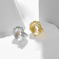 Minimalist Jewelry Non Fade Stainless Steel Ring Irregular Texture Open Ring  Open Titanium Steel Ring Plated 18k Gold Jewelry