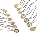 Fenyi Wholesale Jewelry Retro Fashion All-match Copper Zircon Electroplated Real Gold Color Madonna Pendant Niche Clavicle Chain