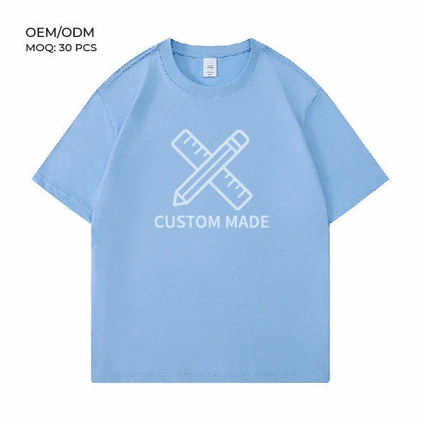 Custom Logo 180gsm Long Staple Cotton Men's T-Shirt Basic Round Neck Tee For Promotion OEM Plain T-Shirt Wholesale