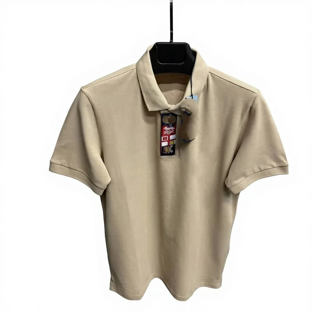 Plain Men's 100% Cotton Woven T-Shirt Short Sleeve V-neck Casual Breathable Eco-Friendly OEM ODM Custom Logo Front Private Dot