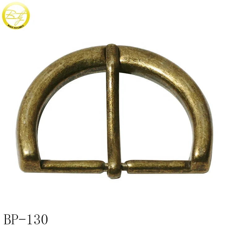 Wholesale Brass Color Adjustable Roller Clip Buckle Zinc Metal Square Buckle for Bags Pin Buckle Maker