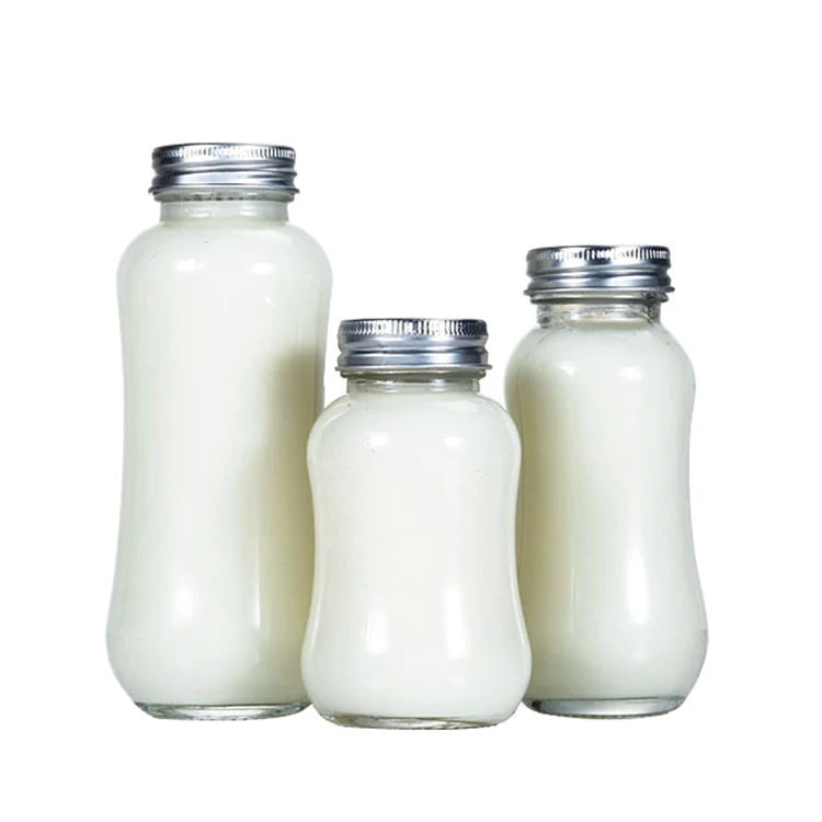 Clear 150ml 250ml Glass Bottle with Plastic Lid for Mlik Refilled Glass Milk Bottle