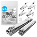 (6 Pack) Toe Nail Clippers Toenail Clippers and Fingernail Clipper Set Ultra Sharp Curved Edge Cutter Trimmer Finger Nail Clip