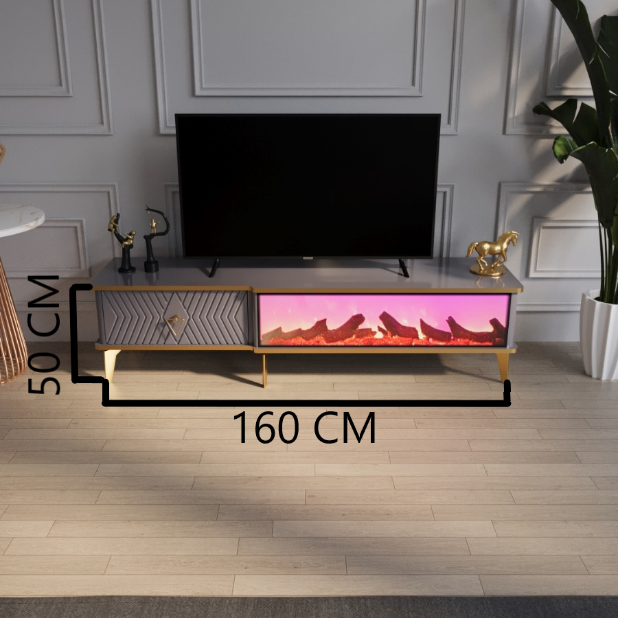 Modern Luxury Coffee Table Bluetooth Connection Hot Selling Wooden Panel Electronic Fireplace Dining/Living Room Furniture DOSIN