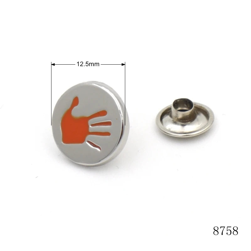 High End Shoes Hat Gloves Accessories Small Metal Logo Rivet Custom Soft Enamel logo Studs for Leather Accessories