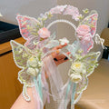 Antique Fashion Princess Hair Hoop Sweet Girl Flower Butterfly Pearl Hair Accessories Headband for Children MegaBDM