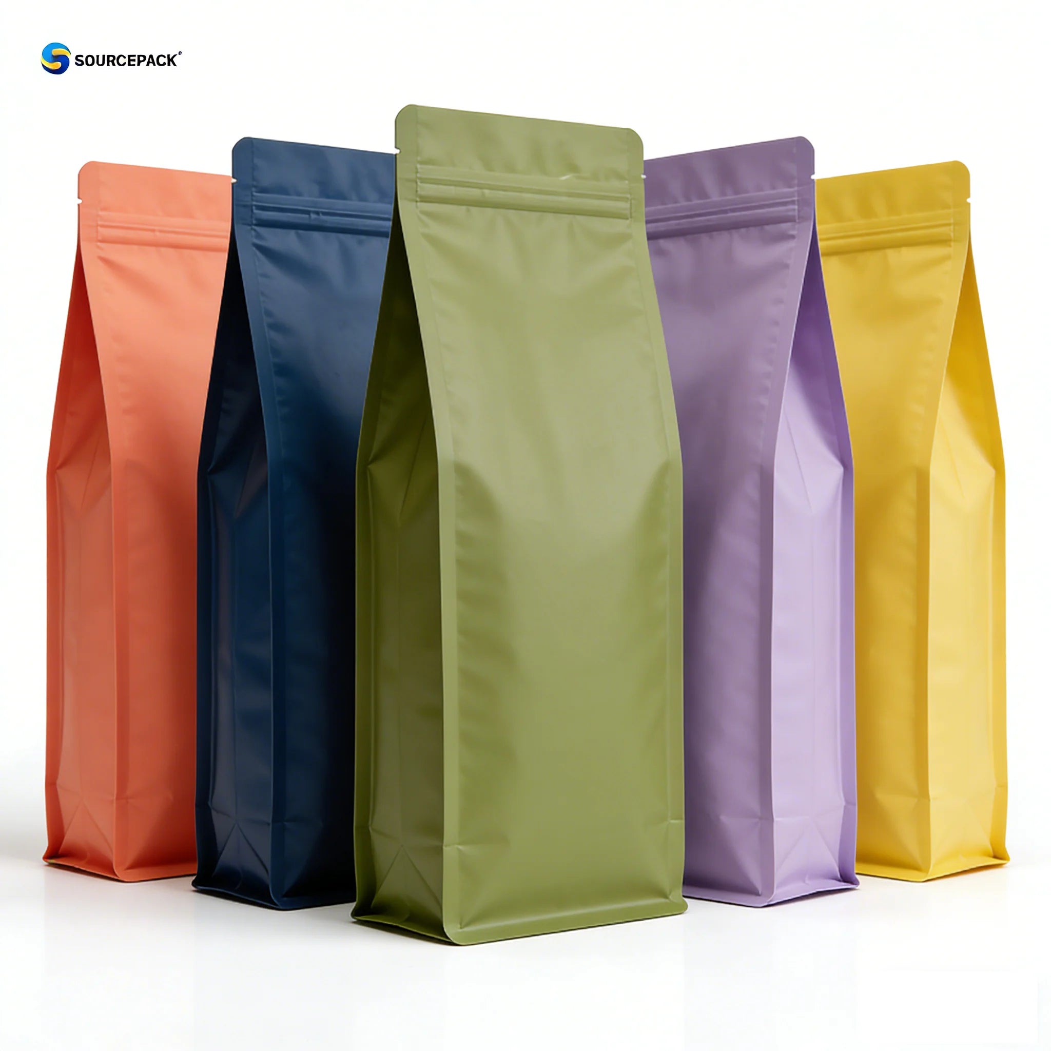 Wholesale Custom Smell Proof Coffee Pouch Digital Printing Flat Bottom Ziplock Bags with Air Valve
