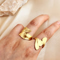 Fenyi Wholesale Jewelry Unique Original Fashion Retro High-end Stainless Steel Classic 18K Gold-plated Titanium Steel Open Ring