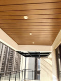Faux Wood Grain Aluminum Strip Ceiling Panels Waterproof Fireproof Sound-Absorbing Integrated Ceiling System for Bathroom Hotel