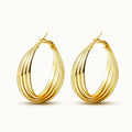 Wholesale Simple Earrings 18k Gold Plated Brass Geometric Twist Chunky Hoop Earrings Jewelry for Women Girl