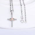 S925 Sterling Silver Cubic Zirconia Purple Women's Trendy Engagement Wedding Minimalist Multi-Faceted Stone Set Pendant Necklace