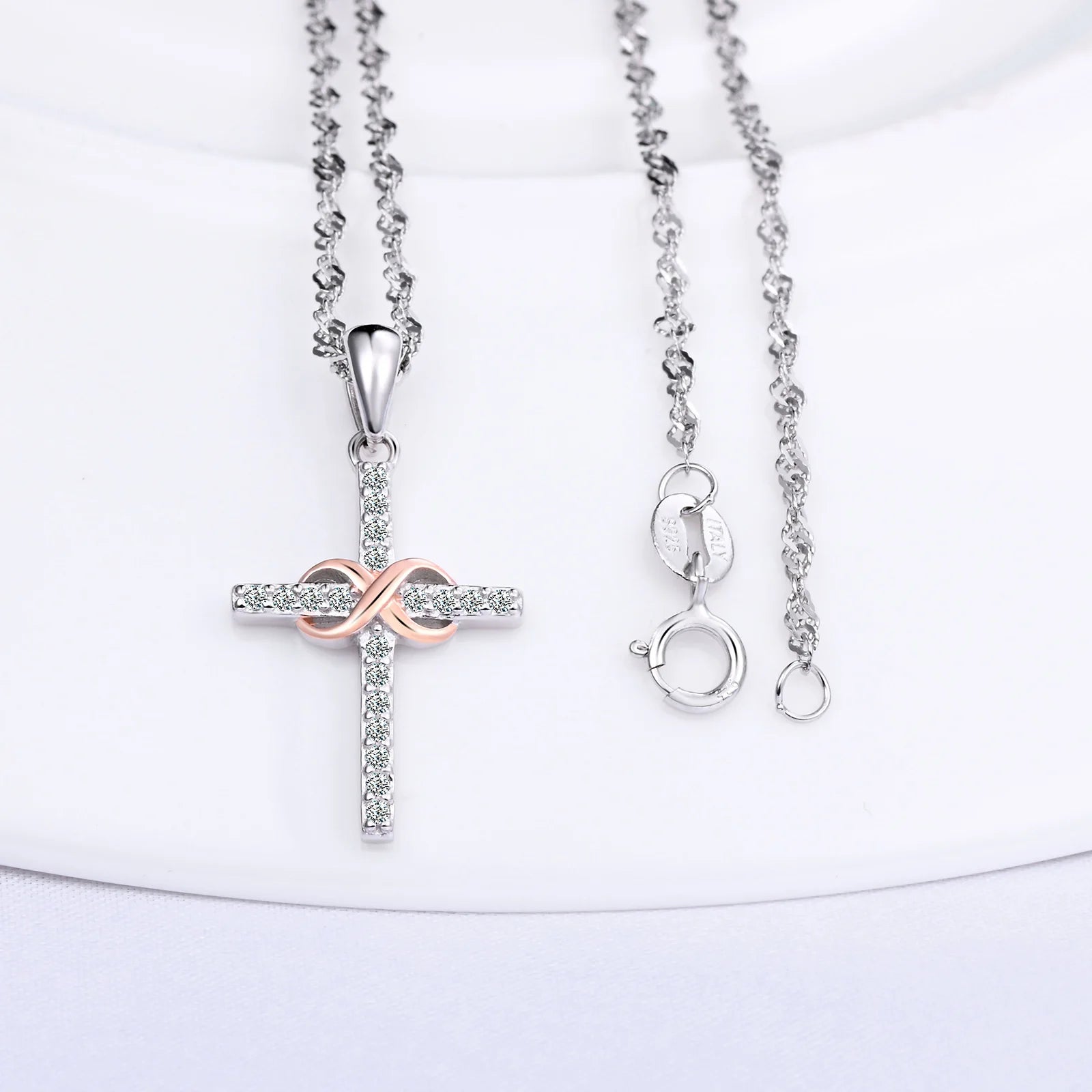 S925 Sterling Silver Cubic Zirconia Purple Women's Trendy Engagement Wedding Minimalist Multi-Faceted Stone Set Pendant Necklace