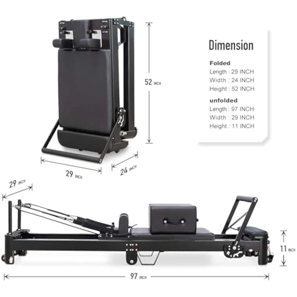 Pilates Reformer Machine Aluminum Alloy Suitable for Pilates Yoga Personal Training and Body Shaping