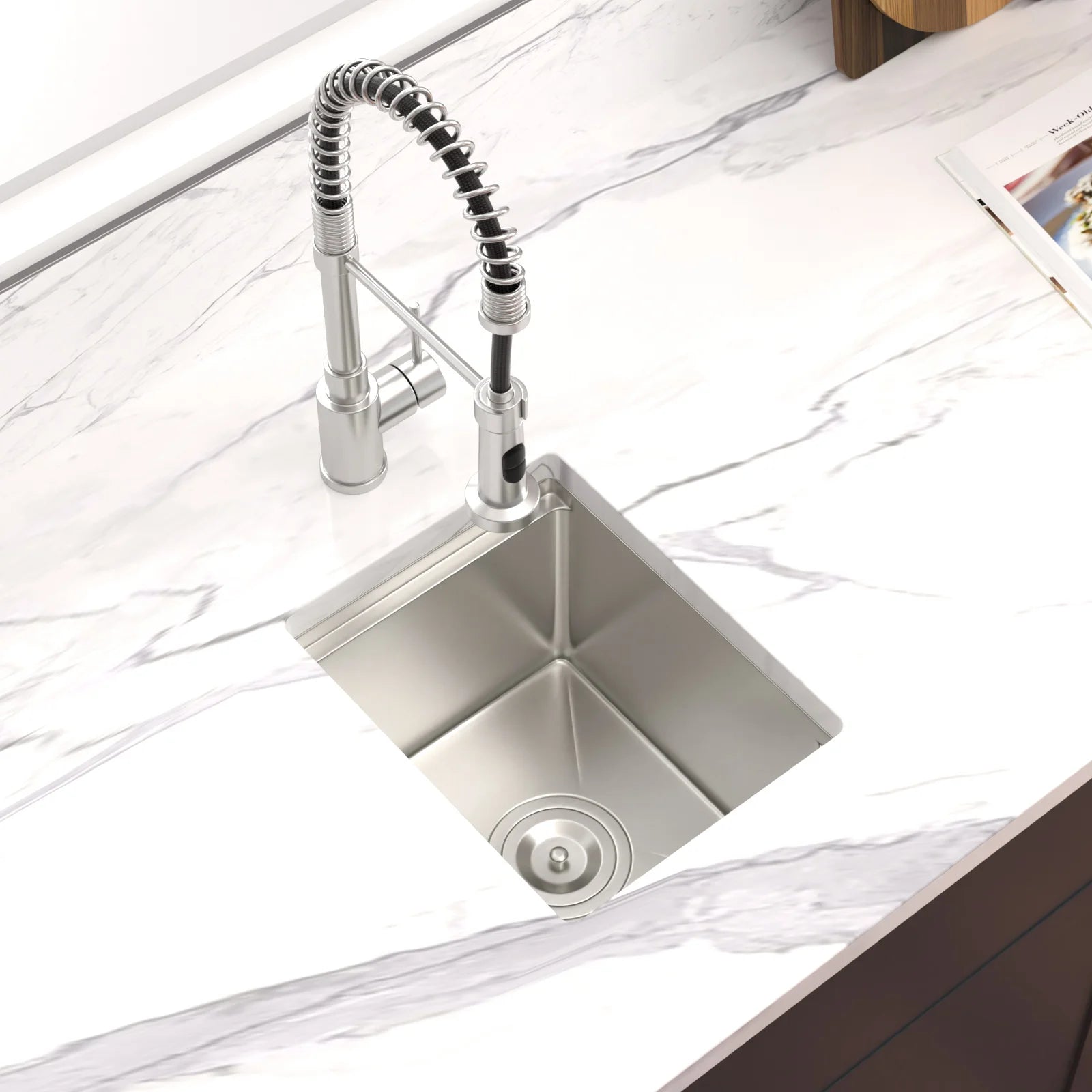 Sarlai Group 12*15 Inches Single Bowl Undermount 16 Gauge Workstation Stainless Steel Bar Kitchen Sink