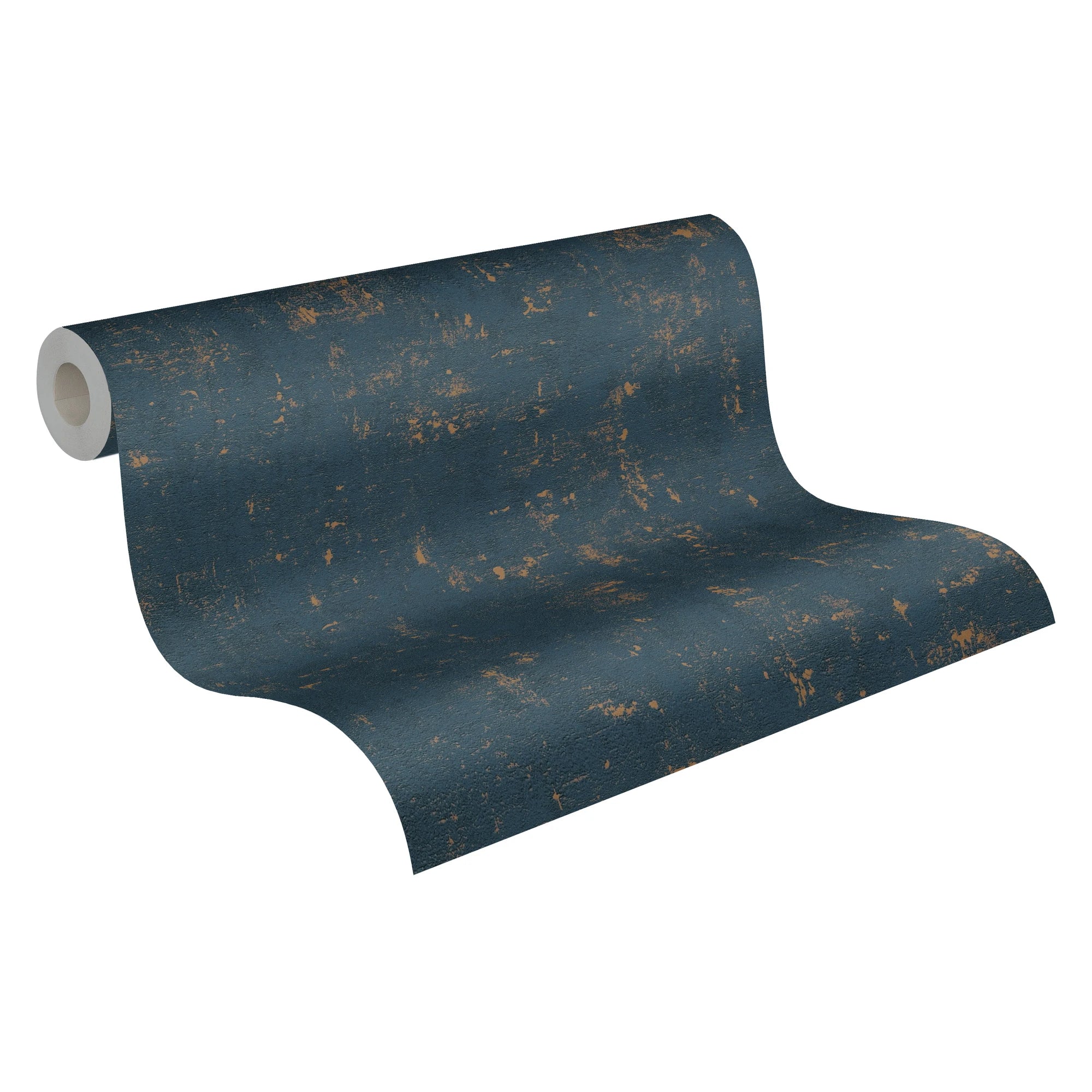 Made Germany Modern Dark Blue Gold Non Woven Vinyl Wallpaper Plaster Look Highly Wash-Resistant Light Resistant 1005 X 053 m