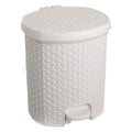 Multipurpose waste bin/bin with lid rattan design 11.5L capacity 27.5x29x32.5 cm Nordic white color