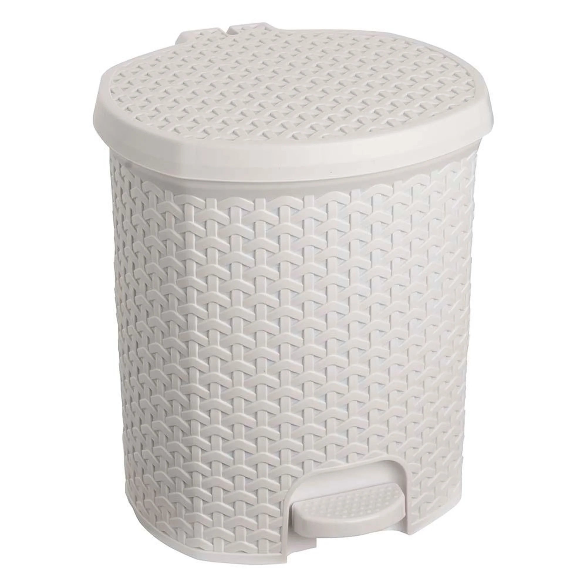 Multipurpose waste bin/bin with lid rattan design 11.5L capacity 27.5x29x32.5 cm Nordic white color