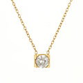 Latest 18K Gold Plated Stainless Steel Jewelry Square Zircon Diamond Pendant Necklace Waterproof for Woman Necklace P243504