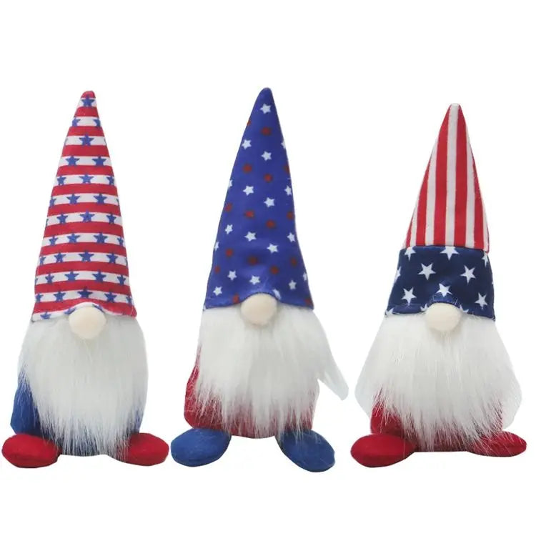 Hstyle 4th of July Durable Patriotic Gnome Decorations Handmade USA Swedish Tomte Gnomes Plush Home Table Ornaments Gifts