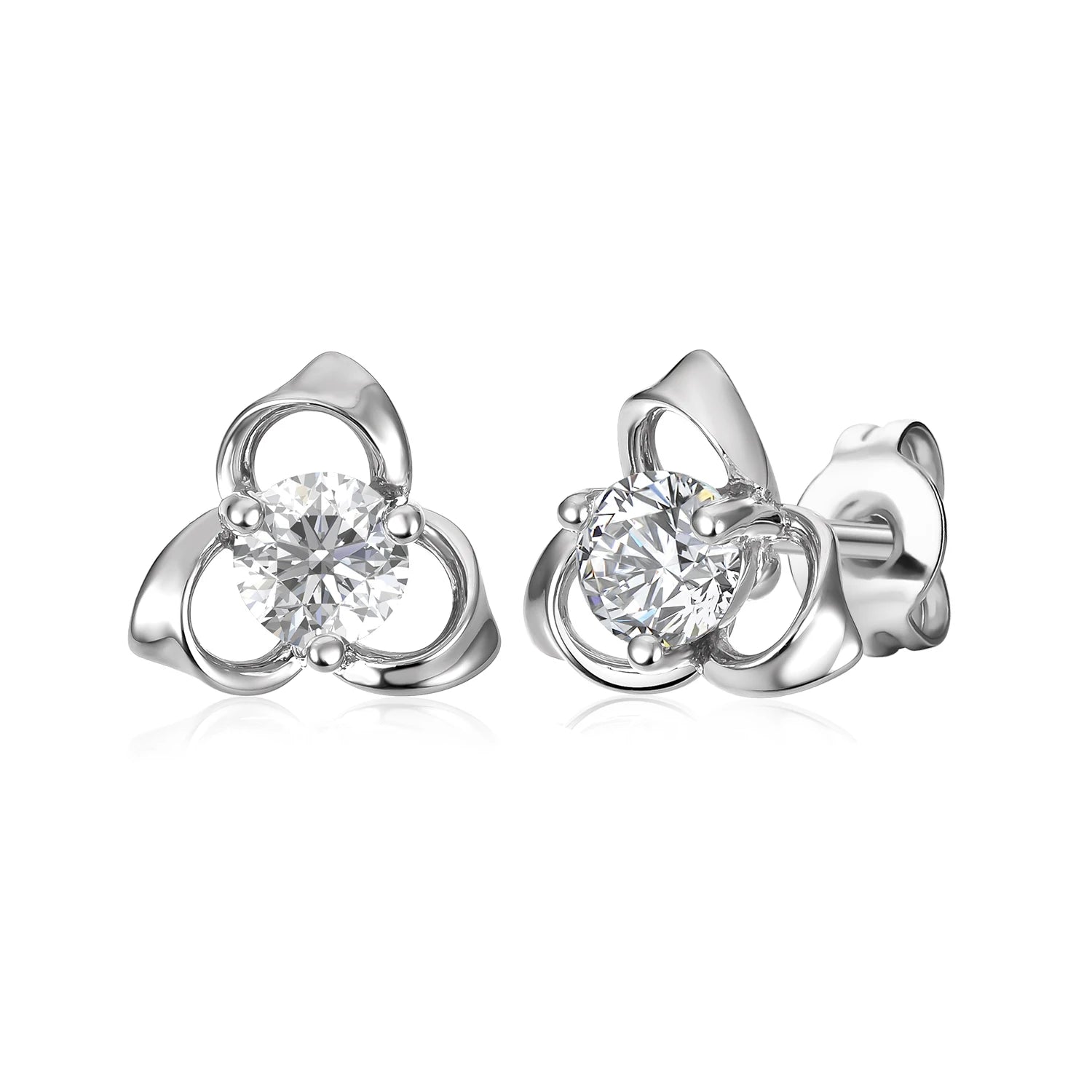 Man Made Moissanite Diamond 100% 925 Sterling Silver Triangle Knot Stud Earrings Jewelry for Women Destiny Jewellery