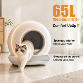 Self Cleaning Automatic Cat Litter Box Smart Litter Box WiFi App Control 65L Large Capacity