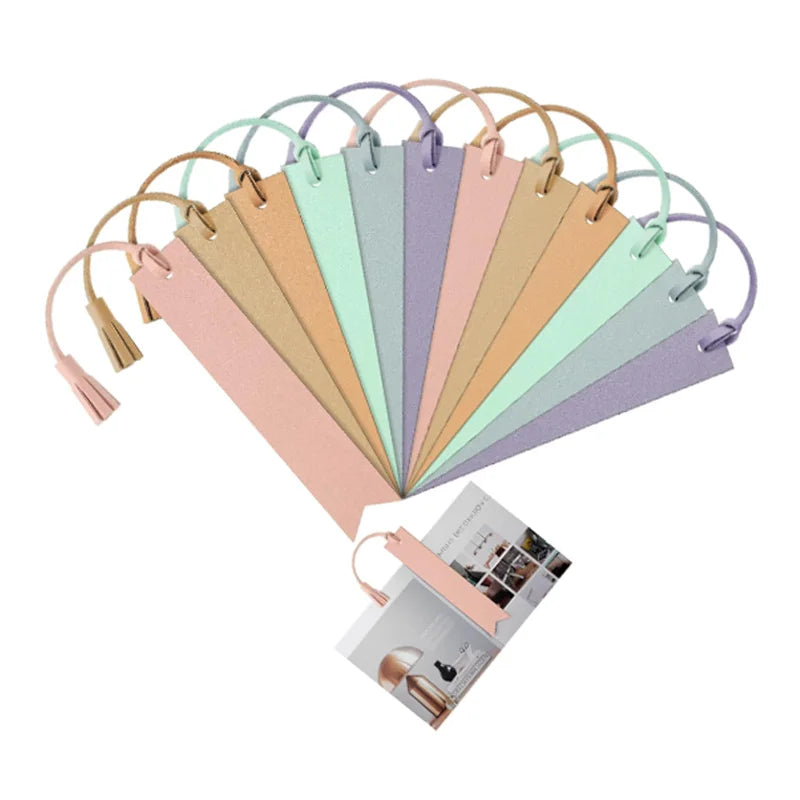 Personalized Faux Leather Bookmark Pu Leather Heartshape Corner Pu Bookmark Flower Leather Magnetic Bookmark Clip
