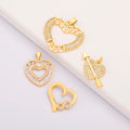 QIKU Wholesale Gold Plated Heart Pendant Set with Cubic Zirconia Infinity Cupid Arrow Design Fashion Jewelry for Necklace Making