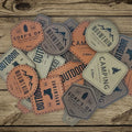 Various Shapes Laserable Leatherette Patches With Adhesive Colorful Leatherette Hat Patches for Laser Engraving