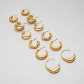 J&D New Fashion Original Design C-Ring Hollow  Earring Jewlery for Women 18k Gold Plated  Earring