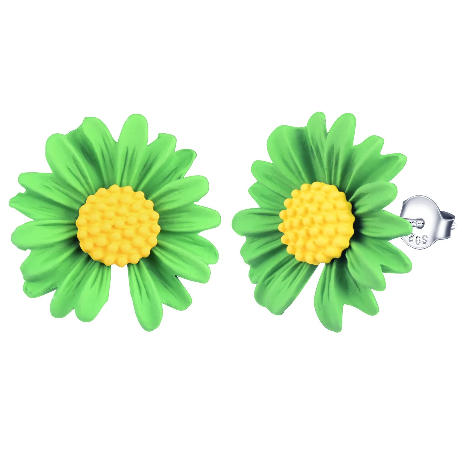S925 Sterling Silver Daisy Stud Earrings Set Hypoallergenic Non Tarnish Waterproof Jewelry