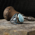 New Azuris Men's 925 Sterling Silver Ring Ottoman Style with Natural Stone Direct From Turkey VALKH1910 Sale