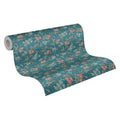 Made in Germany - Luxury Wallpaper rolls Flowers Blue Red Yellow Black Non Woven Contract Wallpaper Floral - 1005 x 053 m