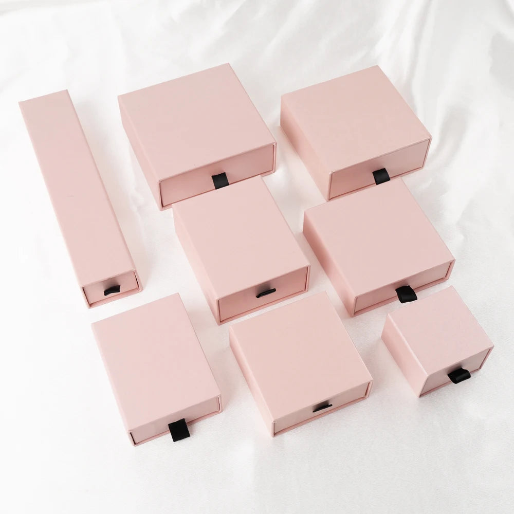 Low Moq pink White Black Yellow Color Available Ready to Ship Custom Acceptable Fashion Original Jewelry Box for Retailer