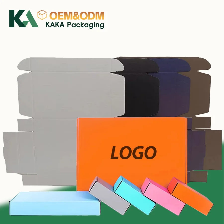 2026 OEM KK Colored Corrugated Recycled Custom Logo Packaging Kraft Paper Cardboard Mailer Shipping Gift Packing Mailing Boxes