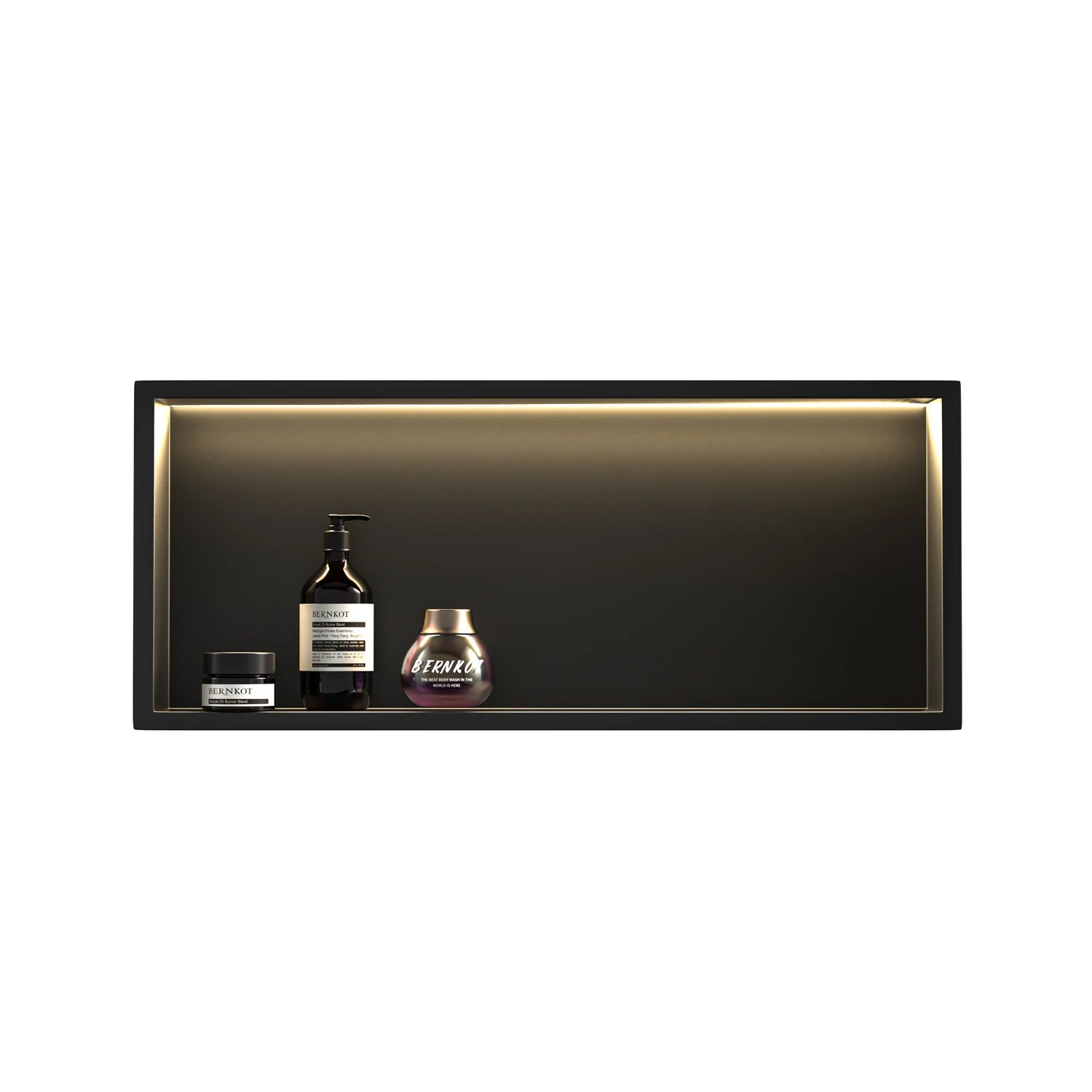 RTS 12x24 Inch Matte Black LED Shower Niche with IPX65 Waterproof Rating FCC Certified in Stock in USA