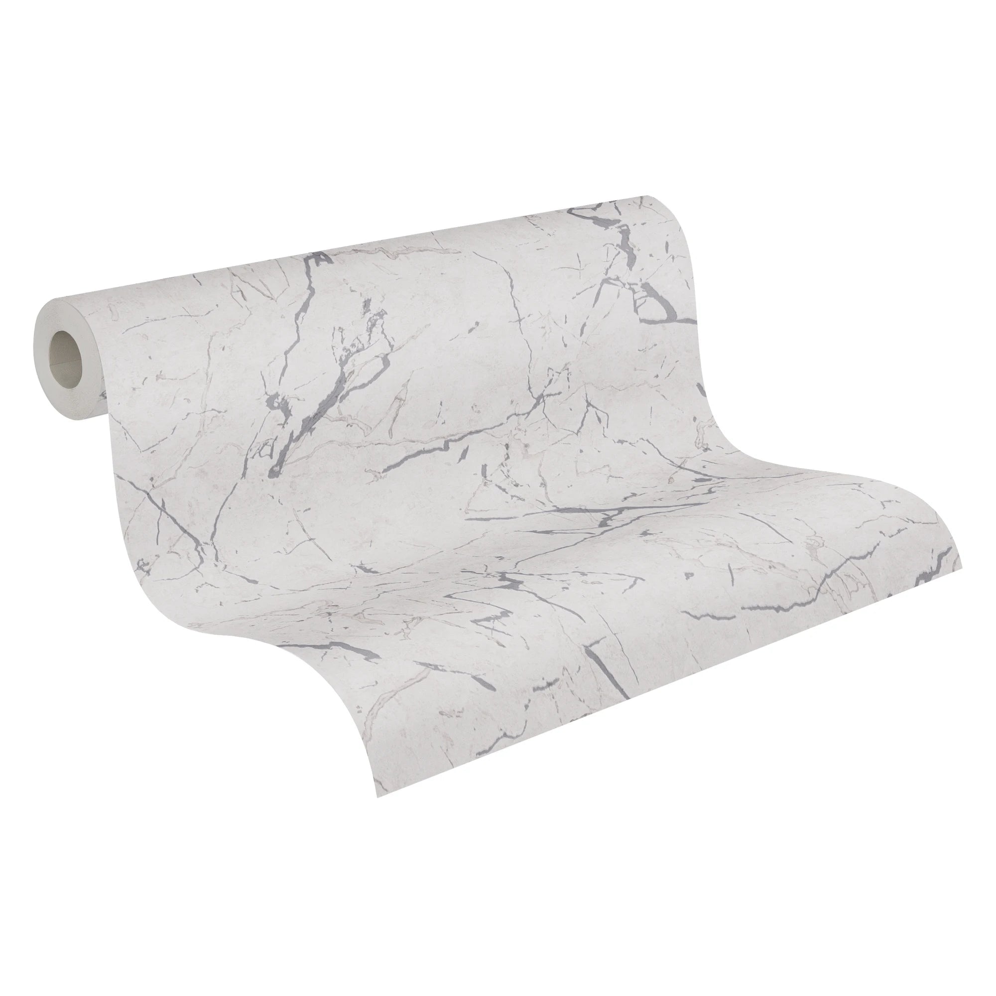 Modern Marble White Grey Non Woven Vinyl Wallpaper Rolls-Abrasion Light Resistant Household Entertainment Bathroom Use Made