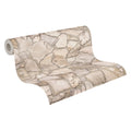 Made in Germany - Wallpaper rolls Stone Beige Grey Brown - Non Woven Vinyl - Wallpaper Stone Look for Walls - 1005 x 053 m