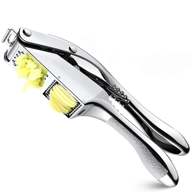Wholesale 2-in-1 Cross Border Multifunctional Garlic Tool Modern Korean Style Metal Garlic Press Slicer and Peeler