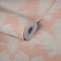 Made in Germany Floral Wallpaper Rolls Palms Pink White Non Woven Vinyl Highly Wash-Resistant Living Room Hotel Use 1005x053m