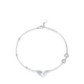 SL1685 925 Sterling Silver Charm Romantic Love Heart Sparkling CZ Chain Link Bracelet for Women Wedding Statement Fine Jewelry