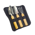 Kids Garden Tool Set 3pcs with Wooden Handle & Carry Bag | Children Gardening Kit for Planting Digging & Soil Loosening