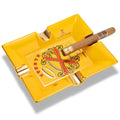 Arturo Fuente Opus X Europe Elegant Square Glossy Horse Pattern Ceramic Large Groove Cigar Ashtray with 4 Lids for Indoor