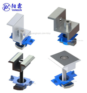 Solar Mounting Clamps Mid Clamp End Clamp for U Rail Ground & Roof Solar Panel Brackets Wholesale