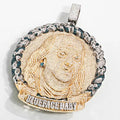 Benjamin Franklin Portrait Rapper Star Style Blue Face Pendant Pass Diamond Testter Iced Out Vvs Moissanite Logo Enamel Pendant
