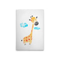 Made In Germany - Home Decor Canvas Picture Kid'S Room Watercolour Giraffe - Wall Mural In White Yellow - Stretcher Frame Art