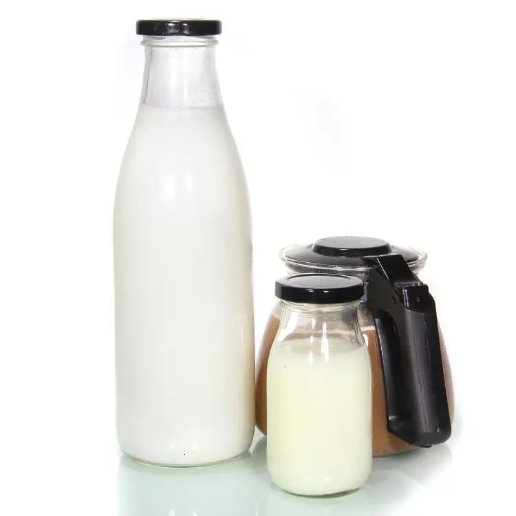 Custom Round Glass Coffee Beverage Drink Juice Milk Empty Glass Bottles With Cap