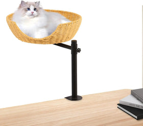 Steel Frame Adjustable Height 360 Rotating Cat Perch Desk Bed Nest with Crafted Workmanship