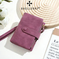New Women's Short Wallet Korean Version with Snap Zipper and Multiple Card Slots Compact Pocket Wallet for Women