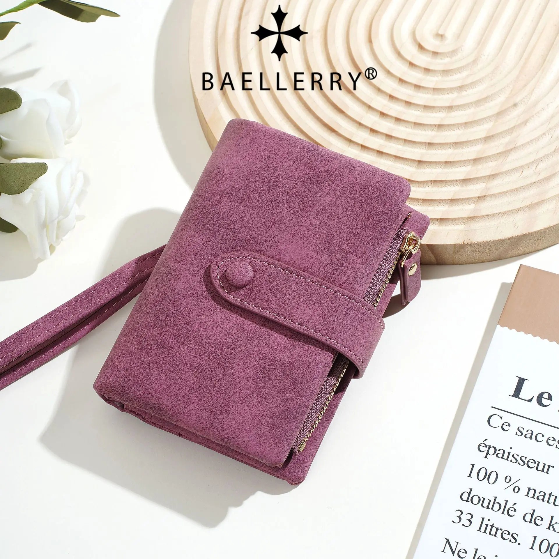 New Women's Short Wallet Korean Version with Snap Zipper and Multiple Card Slots Compact Pocket Wallet for Women